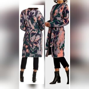 Tanya TAYLOR Floral Knit Long Cardigan. SZ M